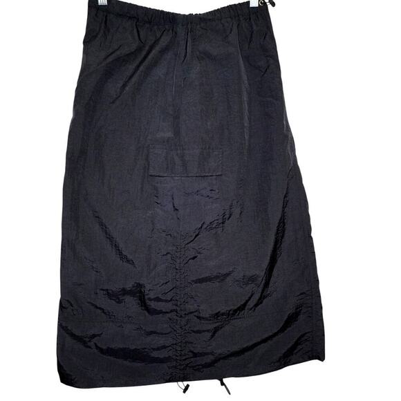 West of Melrose Nylon Utility Midi Skirt  Size S Cargo Pocket & Ruched Side Y2K - Picture 6 of 9